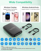 5-in-1 Wireless Android Auto & Carplay Adapter, Wireless CarPlay Adapter Support Netflix/YouTube/TF, USB-A/USB-C Cables, Convert Wired to Wireles Apple Dongle, Magic Video Box Car Play for iPhone