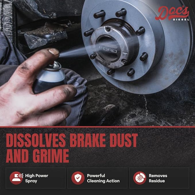 Doc’s Brake Parts Cleaner, Non-Chlorinated – Fast-Drying Brake Cleaner | Removes Brake Dust, Grease, Oil & Brake Fluid | Residue-Free Formula – 1-Pack (14 oz)