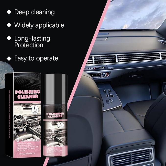 Car Interior Cleaner, 3PCS Polishing Cleaner Detailer Spray for Vehicle Detailing,100ml Multi-Purpose Cleaner, Total Vehicle Interior Detailer Spray Rejuvenation