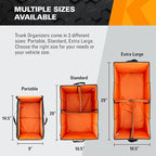 KEEPER Extra Large Trunk Organizer with Cooler, 70L, Multi-Compartment Collapsible Car Organizers and Storage, Non-Slip Bottom, Suitable for SUV, Minivan, and Cars