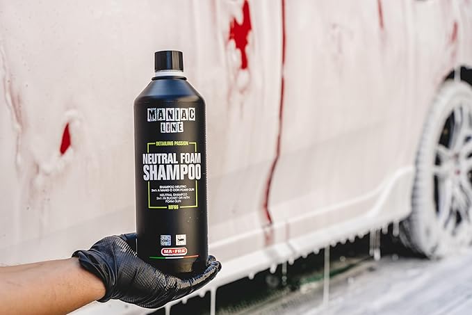 MANIAC LINE MAFRA Neutral Foam Shampoo | pH-Neutral 2-in-1 Car Wash Soap | Safe for Coatings & Wax | Use with Two-Bucket Method or Foam Gun Prewash | Gentle on All Vehicle Surfaces | 1L