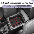 LUWU Center Console Organizer Compatible with 2019 2020 2021 2022 2023 2024 Subaru Forester Accessories Armrest Console Secondary Storage Box Insert Tray ABS Material Red