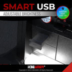 ICBEAMER Mini Smart USB Type-A 2-Pack (Yellow) | LED Night Light for Car Interior, Trunk, Center Console, Easy Plug-in, Ideal for Enhancing Automotive Ambiance
