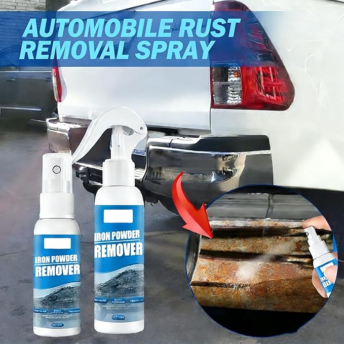 Iron Power Remover, Multi-Functional Quick-Acting Rust Removal Spray, Portable & Effective Car Rust Remover, for Vehicles, Tools, Metal, Chains (300ML)