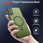 SUPFINE Magnetic for iPhone 17 Case (Compatible with MagSafe)(Military Grade Drop Protection) Translucent Matte Shockproof with Anti-Fingerprint Phone Cover,Cangling Green