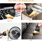Car Interior Cleaning Brush with Ultra Soft Bristles, Car Duster Interior, Auto Detailing Brushes Dusting Car Accessories for Dashboard, AC Vents, Leather, Scratch-Free (2Pcs_Yellow)