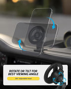 Scosche MagSafe Car Mount, Magnetic Phone Holders for Your Car Dashboard, Strong Magnetic Hold, 360° Rotatable Car Phone Holder Mount for iPhone 17 16 15 14 13 12 Includes Magnetic Ring, 2-Pack