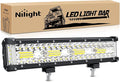 Nilight Side Shooter Light Bar 12Inch Triple Row Spot Flood Combo Work Off Road Lighting on Truck SUV ATV UTV