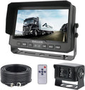 7" 1080P AHD Wired Reverse Rear View Backup Camera System, Waterproof Rearview Reverse Camera 130 Degree Wide Angle Night Vision 4 PIN Cam System for Tractor/Truck/Excavator/Caravan/Skid Steer/RV