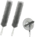 Fan Cleaning Brush, Bendable Fan Duster Fans Cleaner for Your Electric Fans Reusable Dust Cleaner Microfiber Head Dusting Brush for Air Conditioning, Home Car Vents, Curtain, Shutters 2 Pcs Grey