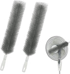 Fan Cleaning Brush, Bendable Fan Duster Fans Cleaner for Your Electric Fans Reusable Dust Cleaner Microfiber Head Dusting Brush for Air Conditioning, Home Car Vents, Curtain, Shutters 2 Pcs Grey