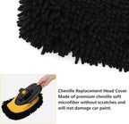 Car Wash Brush Replacement Head Cover, Soft Microfiber Car Wash Mop Head Suitable for 15° Curved Pole CarCleaning Mop (Only Head Cover)