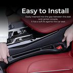 EnzeroTools Car Seat Gap Filler, 2-Pack No-Drop Seat Side Gap Seam Filler Organizer with Phone Holder, Universal Fit Fill The Gap Between Seat & Console, Perfect for Car, SUV, Truck