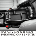 HGWEI Center Console Organizer Tray Compatible with Ford Escape 2020-2026/Bronco Sport 2021-2026 Accessories, Insert Container ABS Secondary Armrest Storage Box (Not for U725 2-Door), Black