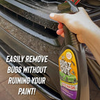 Bugz Out Car Bug Cleaner, Remover & Wash - Spray Bugs, Tar, Bird Poop Off Exterior of Car & Windshield. Remove Black Streaks Without Scratching or Removing Paint. 24 oz bottle w/ Microfiber Cloth