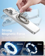 SYNCWIRE for MagSafe Ring Phone Holder, 360° Rotation Magnetic Cell Phone Grip Dual-Sided Magnets Phone Ring Kickstand Compatible with iPhone 17 16 15 14 13 12 Pro Max MagSafe, Android, Samsung etc.