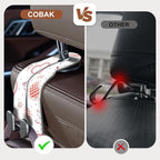 CoBak Purse Hook for Car - Universal Premium Stitched Leather and Aluminum-Magnesium Alloy Double Car Seat Back Storage Hook for Purses, Handbags, Bags (2 Pack),Heart Thread