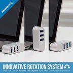 SABRENT Premium 3 Port Aluminum Mini USB 3.0 Hub [90°/180° Degree Rotatable] (HB-R3MC)
