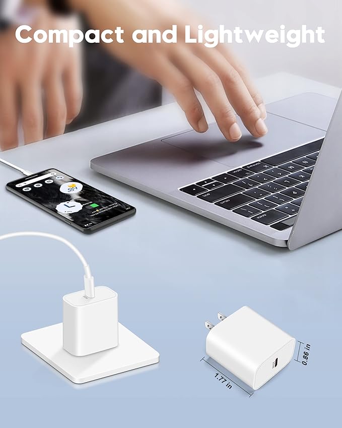 iPhone 17e/17/17 Pro Max Fast Charger, 2-Pack 20W USB C Wall Charger Fast Charging Block with 10FT Long USB-C Cable Cord for iPhone 17e/17/17 Pro Max/16e/16/15 Pro/Plus, iPad Pro 13/12.9/11, AirPods