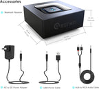 Bluetooth Audio Adapter for Music Streaming Sound System, Esinkin Wireless Audio Adapter Works with Smartphones and Tablets, Bluetooth Receiver for Home Stereo