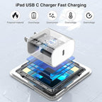 iPhone 17 16 15 Fast Charger 10ft, USB C Charging Block and Long Type C to C Cable Cord, iPad Wall Plug Power Adapter Cube Brick for Apple iPhone 17 Pro Max/17 Air/16 e/16 Pro/15 Plus/15 Mini/Samsung