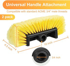 Tanlade 2 Pcs Car Wash Brush Head with Soft Detailing Bristle Flow Through Car Cleaning Brush Exterior Wash Equipment for Auto Truck RV Boat Camper(10 Inch,Yellow)