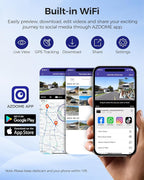 AZDOME M550 Max 4K 3 Channel Dash Cam, Dual STARVIS Sensors, 4K+2.5K+1080P Front and Rear Inside Triple Car Camera, Built-in WiFi GPS, 64GB Card Included, IR Night Vision, Ride Share Accessories