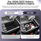 LUWU Outback 2020-2025/Legacy 2020-2025 Accessories Compatible with Subaru Outback/Legacy Center Console Organizer Armrest Console Storage Box Insert Tray ABS Material Black Coin Container (Upper)
