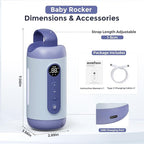 Rechargeable Hands-Free Baby Rocker & Sleep Soother – Portable Vibration Device with 6 Levels, 21 Melodies & Smart Sensor – Fits Most Strollers, Car Seats & Baby Gear, Travel Essential for Newborns