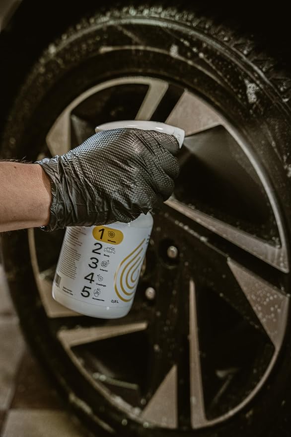 Tire and Wheel Cleaner – Effective Cleaner for Rubber & Rim Surfaces, Foaming Formula for Dirt – Preps Tires for Dressing & Wheels for Protection – Safe and Easy to Use – 500ml Bottle