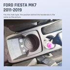 YJYWZH Car Armrest Box Fit for Ford Fiesta 3 2011-2019 MK7 Accessories Center Console Cup Holder Double Layer Storage Organizer Box with 2 USB Fast Charging Ports, Black Stitches