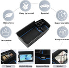 SKTU for 2022 2023 Chevrolet Bolt EUV EV Center Console Organizer Insert ABS Black Materials Tray Armrest Secondary Storage Box Latest 2023 Bolt EUV EV Accessories with Coin Holder (Blue)