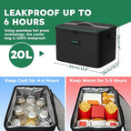 112L Large Capacity Car Trunk Organizer with 20L Insulated Fresh-Keeping Bag, Heavy-Duty 600D Waterproof Oxford Collapsible Storage for SUV, Sedan, Truck, 2 Securing Hooks & Reflective Strips