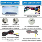 EWAY Classic 1.0 Backup Camera for Jeep Wrangler Spare Tire Mount 2007-2018, Rear View Reverse Aftermarket Camera for JK JKU Rubicon Sahara Sport Unlimited Removable Guidelines w/OEM Monitor Adapter