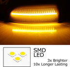 iJDMTOY Black-Out Smoked Lens Amber LED Dynamic Sequential Blink Side Mirror Turn Signal Light Assembly Kit Compatible With Ford 2019-2023 Ranger Lariat Chrome Housing ONLY