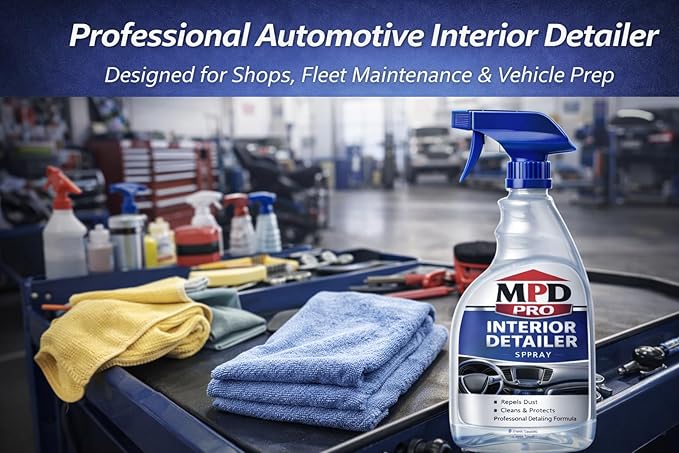 MPD PRO Interior Detailer Spray – Car Interior Cleaner for Dashboard, Plastic & Leather Trim – Repels Dust, Professional Automotive Interior Cleaning Spray – 16 oz (Pack of 2)