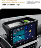 ECOZEN 2026 Explorer Dash Console Organizer - Behind Screen Organizer For 2025-2026 Ford Explorer(Active/ST-Line/Platinum/ST) Accessories - Dashboard Storage Behind Screen Center Console Organizer