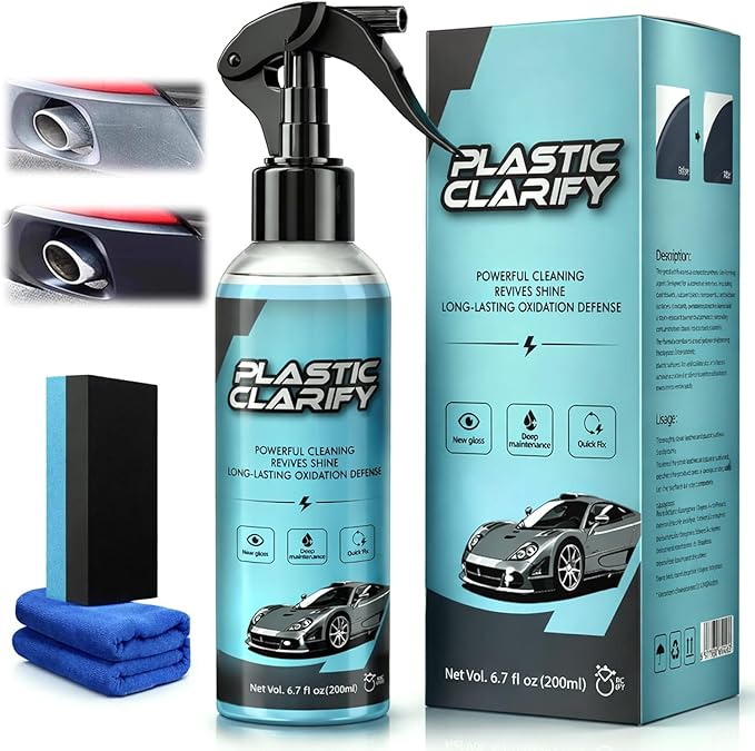 Plastic Refurbishment, Car Trim & Plastic Restorer for Refreshing Faded Plastic, Leather, Vinyl & Rubber Trim with Polish, Automotive Shiny Stuff, Black Car Exterior & Interior Care-200ml