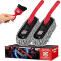 Car Detailing Kit, Interior Cleaning Brush & Microfiber Towel Set, Scratch Free Extra Soft Duster for Car Interior Exterior, Gifts for Men Women - 3 Packs - Red