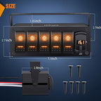Nilight 5 Gang Rocker Switch Box 12V SPST ON Off Toggle Switches PD Type C and QC 3.0 USB Sockcet Voltmeter Orange LED Light Waterproof Aluminum Mount Bracket Panel DIY Stickers for Boat Car RV Truck