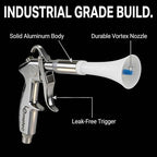 LE LEMATEC Tornado Air Gun for Air Compressor - 4000 RPM, Compact & Lightweight, Low Noise - Ideal Air Gun for Car Detailing and Cleaning Upholstery, Carpets, Furniture