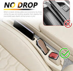 Junecarp 2PCS 2-in-1 Car Seat Gap Filler Organizer with Storage Slots,No Drop Car Gap Seat Filler for Storing Items,Universal in Between Cars Seats Catcher Cars Interior Accessories (Beige)