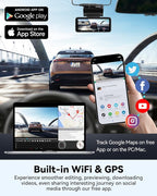FOCUWAY Dash Cam Front and Rear, Real 4K@30fps/2K@60fps+1080P@30fps Dash Camera for Car, Touchscreen, Voice Control, with GPS WiFi, HDR Night Vision, 64GB Card, 160 Wide Angle, 24H Parking Mode