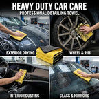 Microfiber Towels for Cars - 15.7" x 15.7" inches, Highly Absorbent Professional Grade Drying Towel Set for Superior Cleaning and Drying Performance - Car Drying & Kitchen Towel - Pack of 3