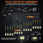 White Rock Lights,LEDMIRCY R6 LED Pure White Rock Lights 16PCS with Rocker Switch Wire Harness Kit Super Brigh Luces para Carro for Trucks UTV Off Road Boat ATV High Power Light Waterproof Shockproof