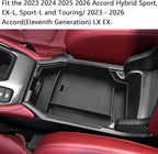 EDBETOS Center Console Organizer Compatible with 2023 2024 2025 2026 Honda Accord LX EX Sport EX-L Sport-L Touring Hybrid ABS Plastic Material Armrest Box Insert Tray Storage Accessories,Black
