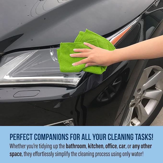 GREEN LIFESTYLE Microfiber Cleaning Cloth 11.5" x 11.5" 750 Pack - Edgeless Microfiber Towels for Cars, Cleaning Rags, Lint Free Car Microfiber Towel, Reusable Cleaning Cloths (Multicolor)