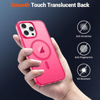 SUPFINE Magnetic for iPhone 15 Pro Case (Compatible with MagSafe) (Military Grade Drop Protection) Slim Translucent Matte Shockproof Phone Cover,Hot Pink