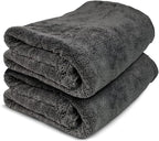 ExoForma Mega Car Drying Towel - Holds Up to 9 lbs, No Streaks, Scratches, or Water Spots | 1200 GSM Microfiber Double Twist Pile & Edgeless Design, 1 Quick & Effortless Dry, 2 Pack - 24” x 36”