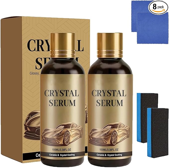 Ceramic Car Coating Kit - Crystal Serum, Crystal Serum Ceramic Coating, Advanced CeramicCoating for Cars, 9H+ Hardness for Automotive Paint Protection (2 PCS)